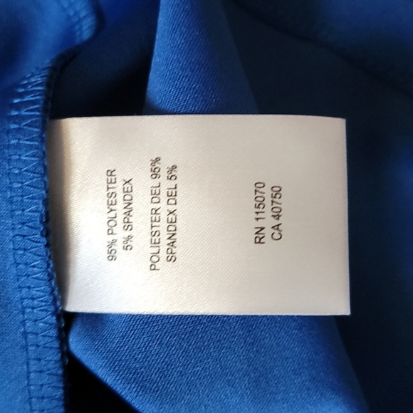 Nina Leonard Blue High Tie Neck Dress - Picture 6 of 6